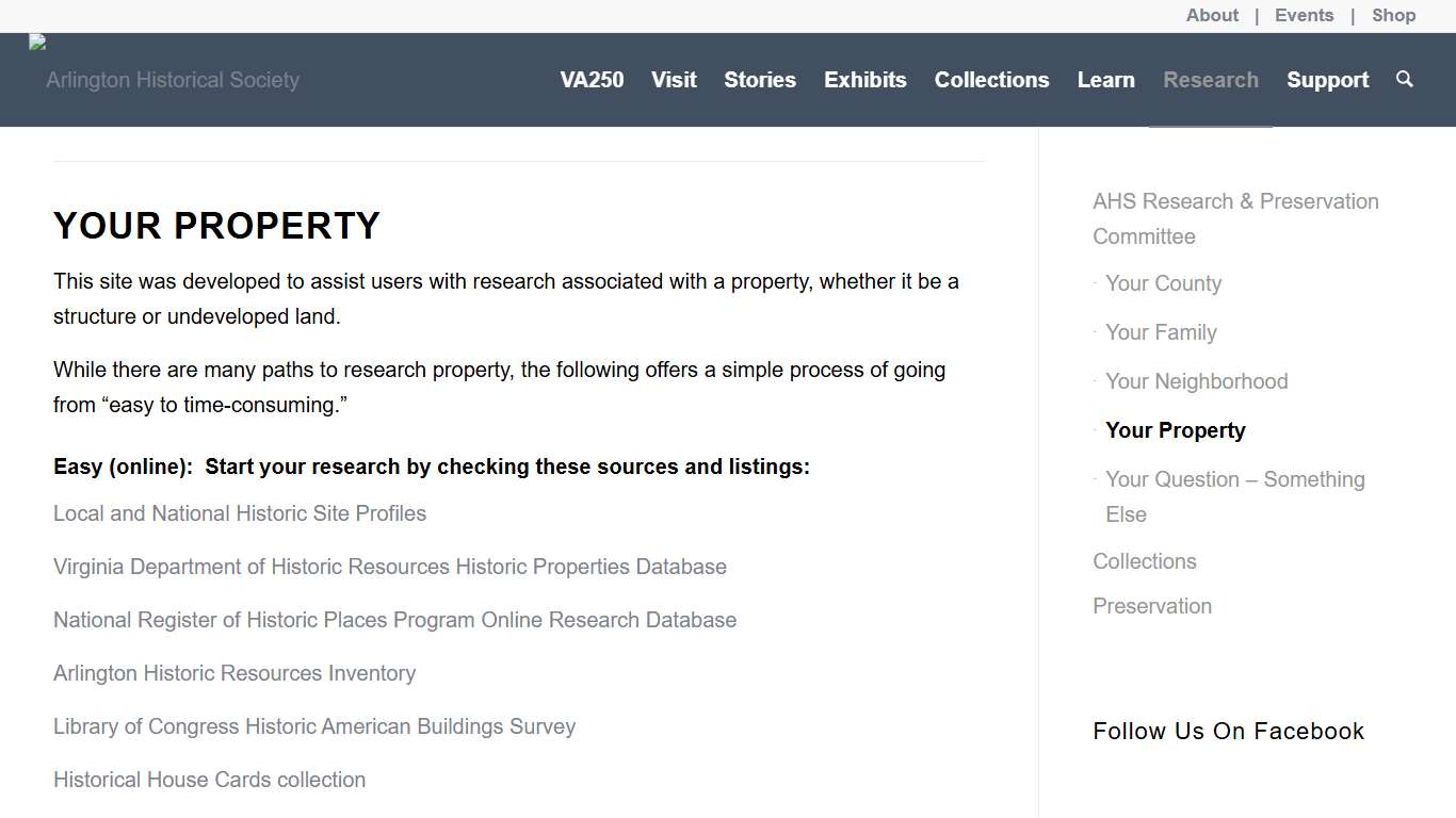 Your Property - Arlington Historical Society
