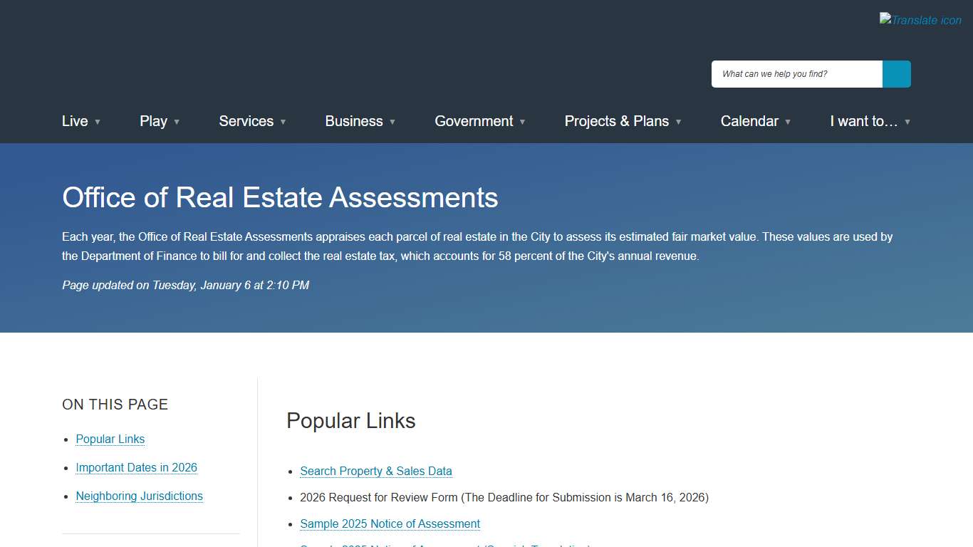 [Current] Office of Real Estate Assessments | City of Alexandria, VA